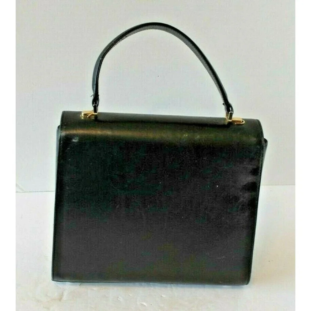 Scuola Del Cuoio Firenze Purse With Key Vintage Black Leather Italian Handbag
